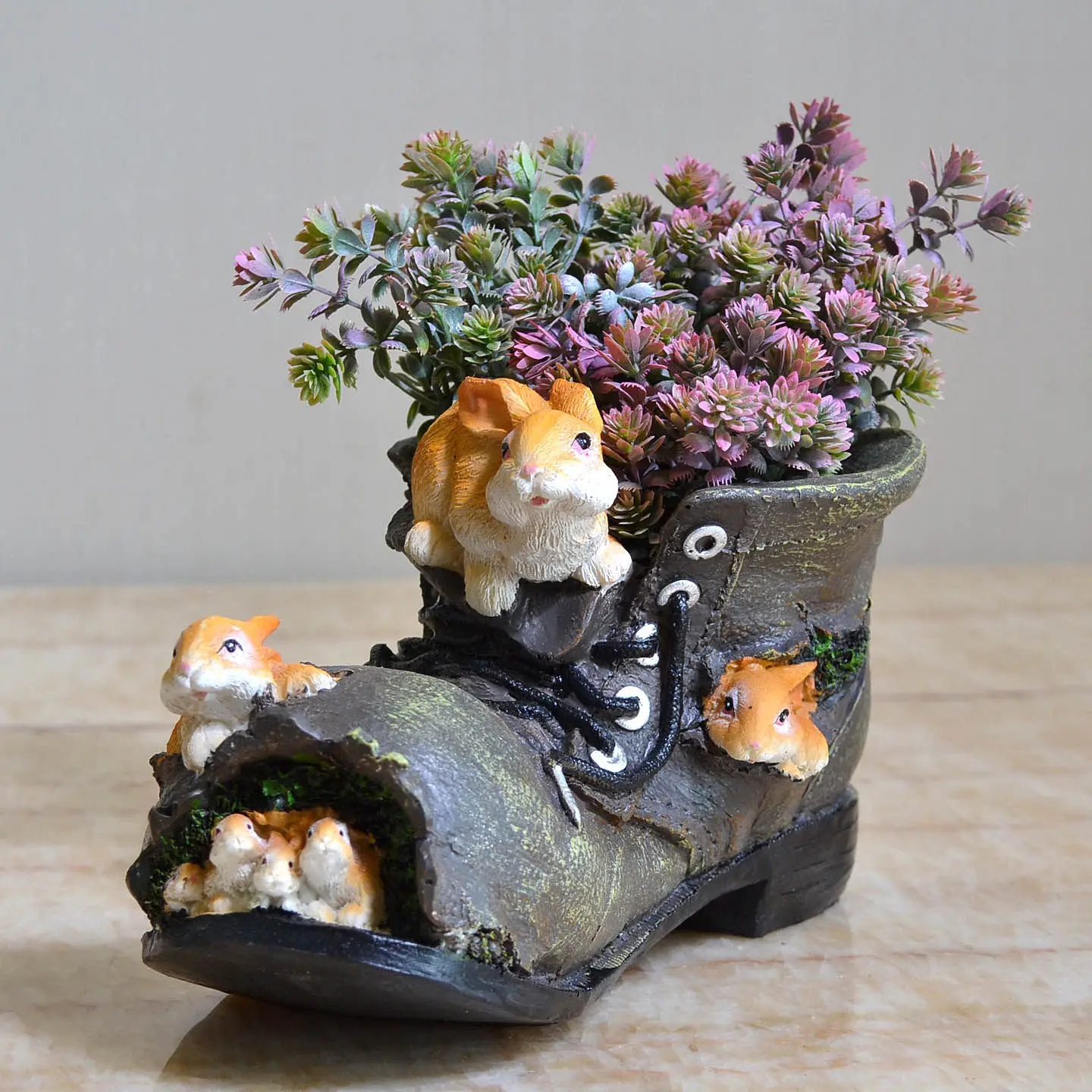 Пасторальная обувь в виде белки цветочный горшок аксессуары из смолы предметы