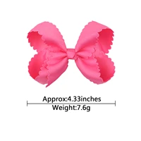 60pclot new 4 3inch baby girl solid bow with hair clips cute wave edge hair bows alligator clips kids hairpins hair accessories