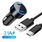 Автомобильное зарядное устройство с двумя USB-портами для Xiaomi Redmi Note 10 S 9T 9S 8T 9 8 7 Pro 8A 3,1a