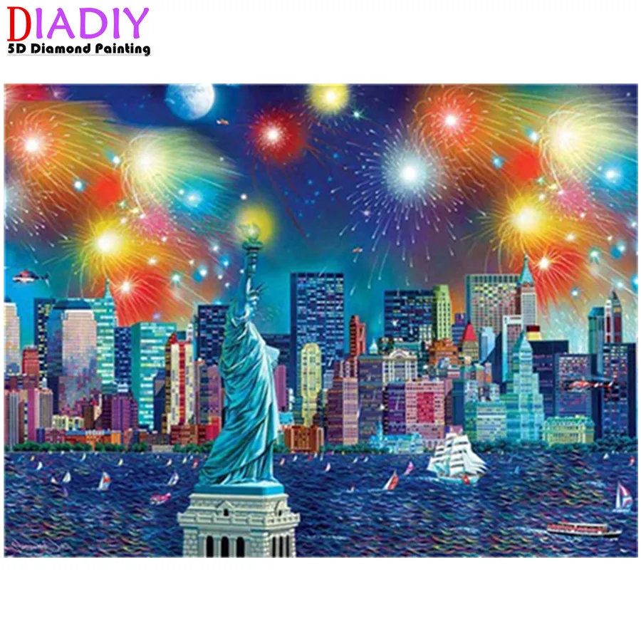

5D алмазная живопись, Нью-Йорк, полная квадратная картина ручной работы, распродажа, алмазная вышивка «сделай сам», ландшафт, семейный Декор