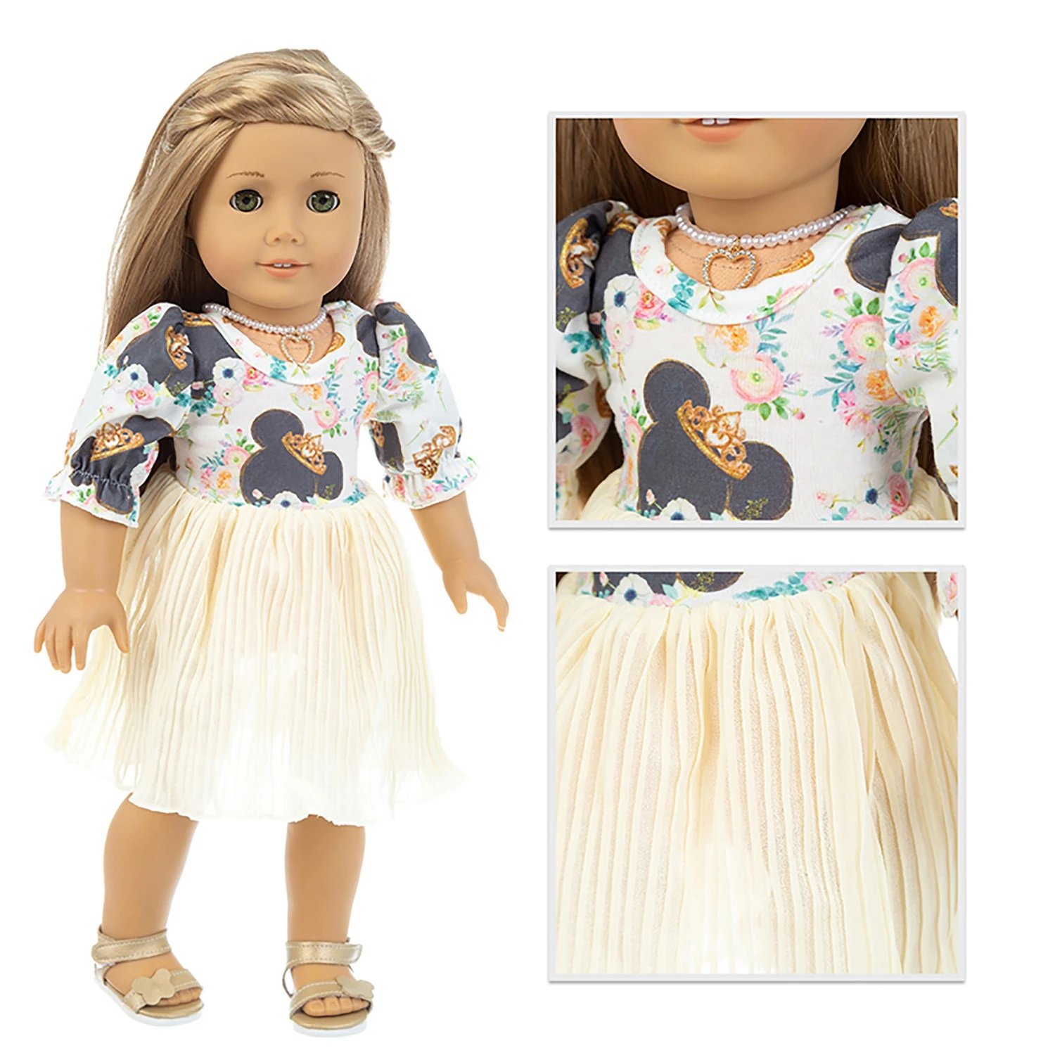 

Happy Elfin 2021 Newest design summer doll dress suitable for 18 inch 45CM doll accessory doll clothes for doll toy Best Selling