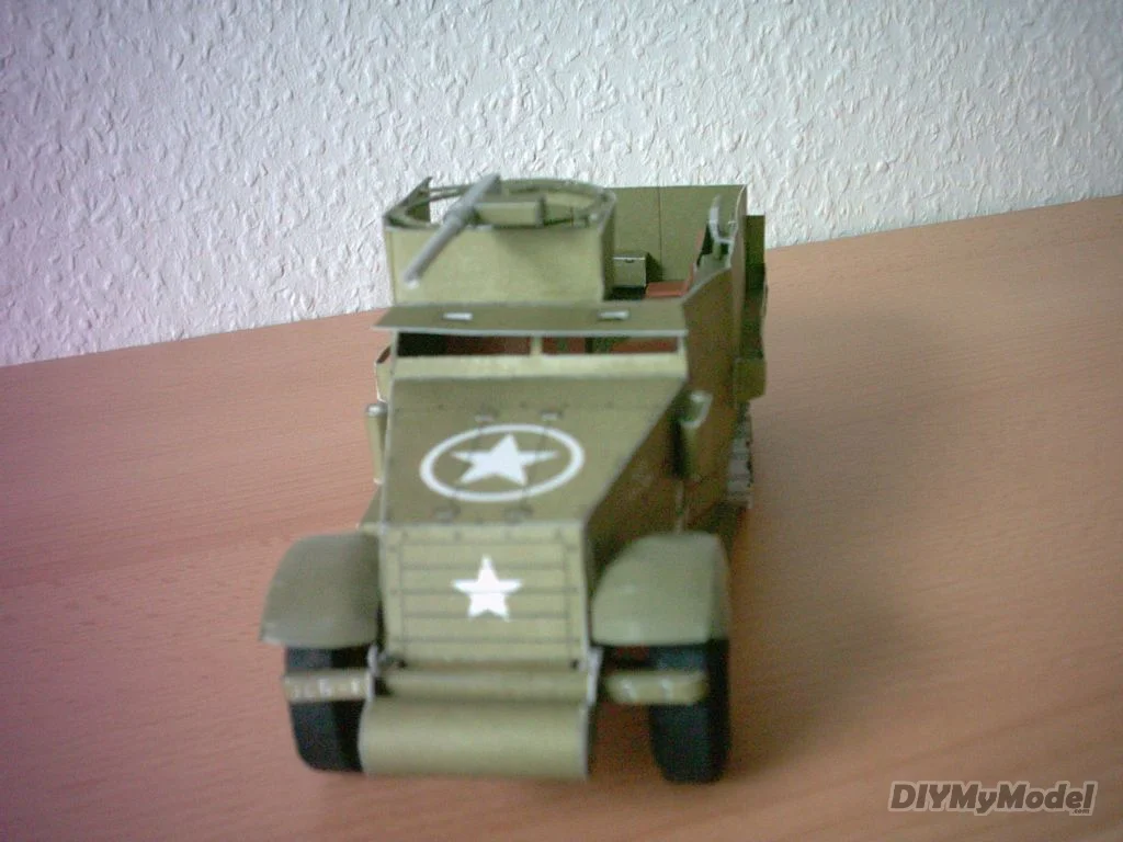 DIYMyModeI-veh&iacute;culo blindado Us m3a2, bricolaje, manual, modelo de papel, juguete hecho a mano, rompecabezas, regalo, utillaje de pel&iacute;cula-2