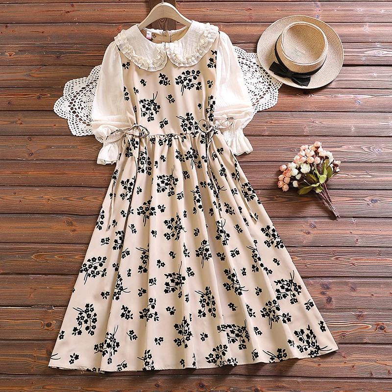 

Mori girl cute kawaii sweet dress new autumn fashion long sleeve women vintage vestidos