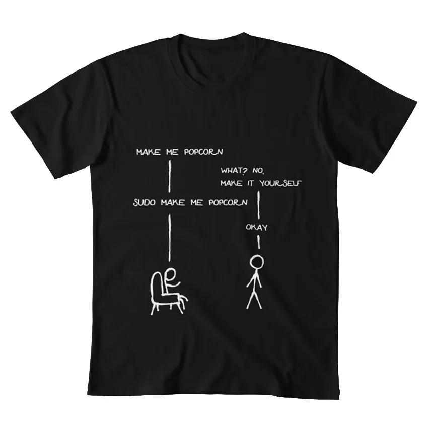 Sudo Make Me попкорн забавное Программирование шуток программирование футболок
