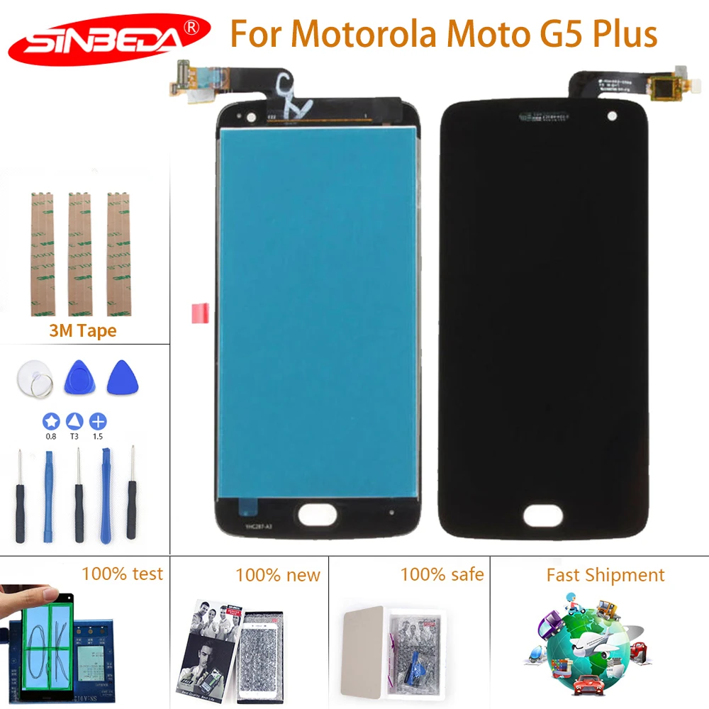 ЖК-дисплей 5 2 дюйма для Motorola Moto G5 Plus сенсорный экран с дигитайзером MOTO дисплей XT1681