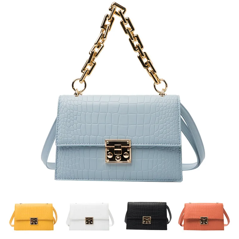 

Women Crocodile Pattern Shoulder Bag Casual Temperament New Fashion Messenger Crossbody Bags Lady Vintage Chain Handbag