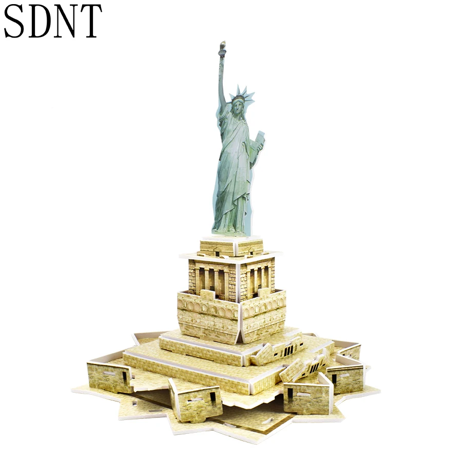 3D бумажная модель здания пазлы игрушки для детей сделай сам Статуя Свободы мир