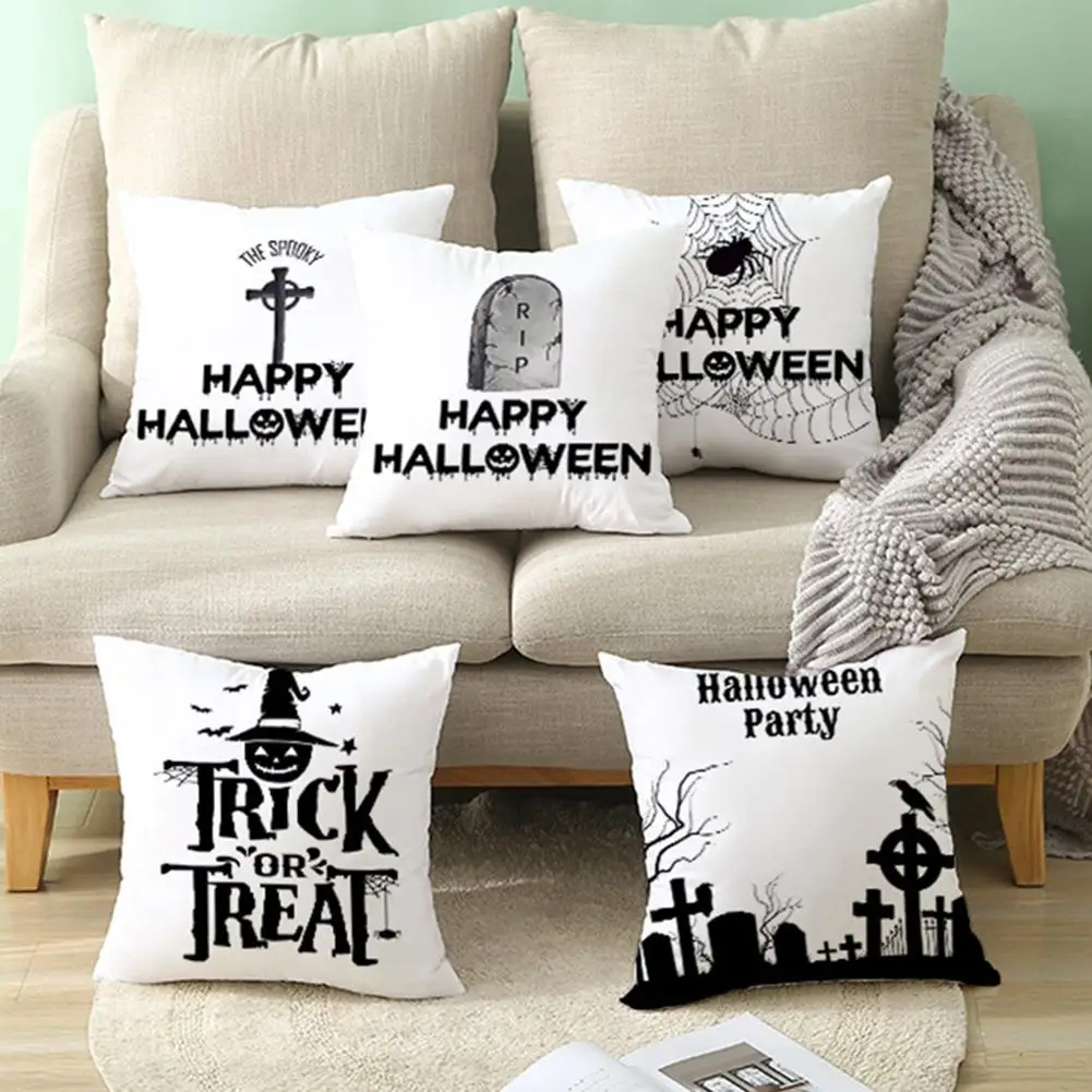 

Чехол для подушки с принтом призраков и тыкв, пылезащитный чехол для подушки, декор на Хэллоуин, праздничный декор, украшение для автомобиля...