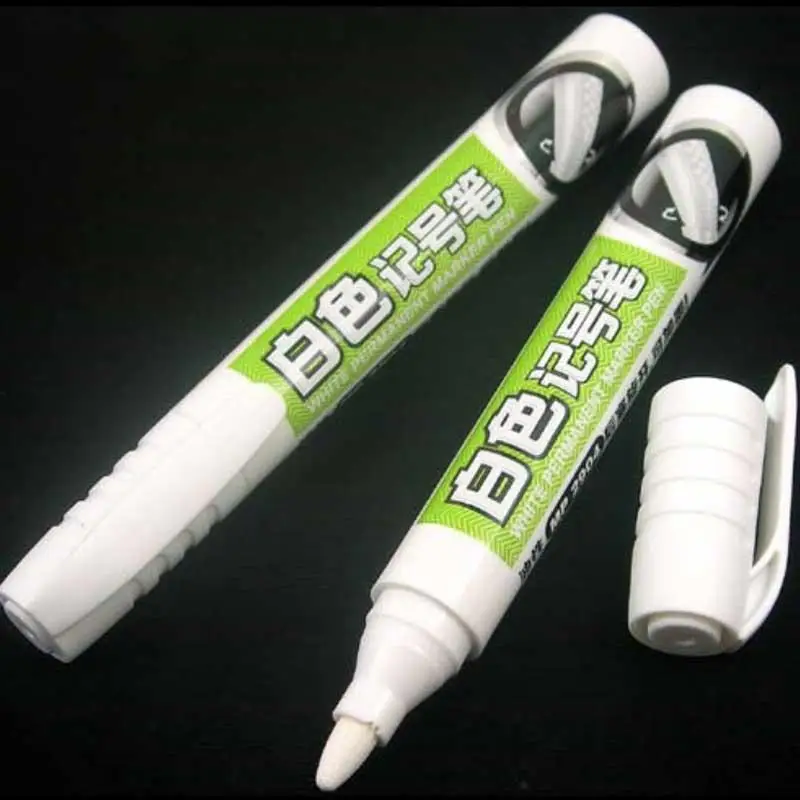 

White Marker Pen Paint Permanent for Metal Leather Fabric Metallic Markers Pens Student Craftwork Art Aupplies Marker Pen