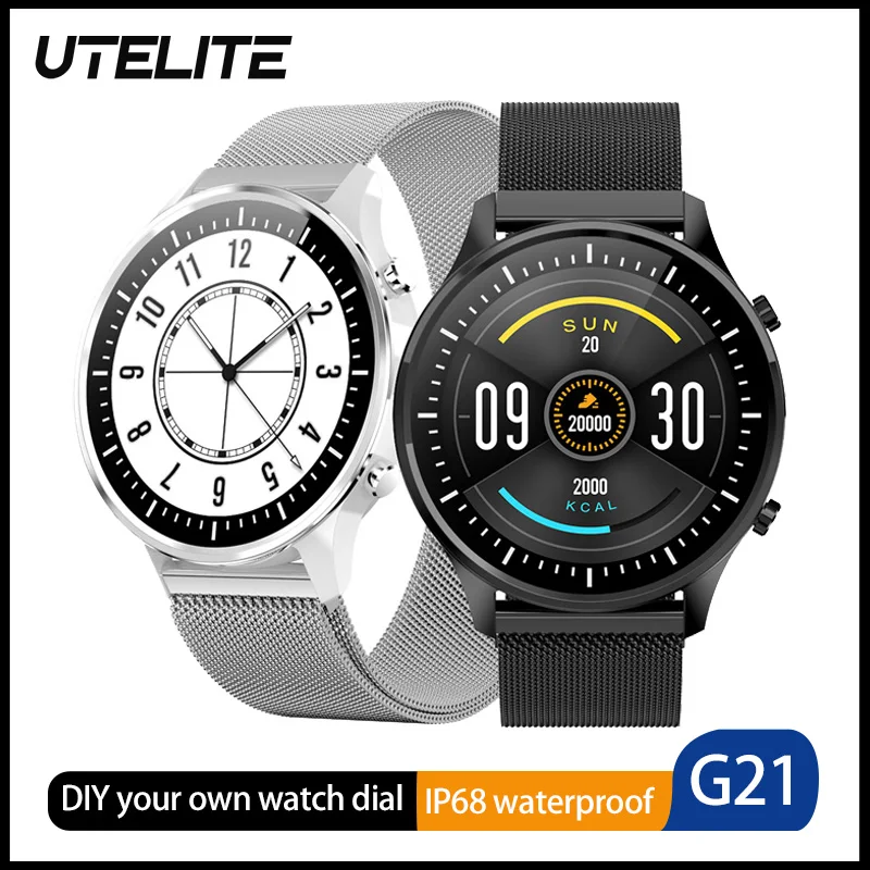 UTELITE G21 Смарт часы для женщин DIY лица IP68 Водонепроницаемые фитнес трекер монитор