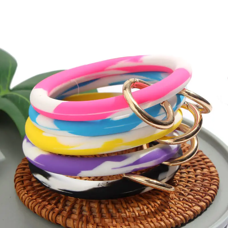 JUST FEEL новинка модный розовый силиконовый брелок на заказ Круглый браслет брелки