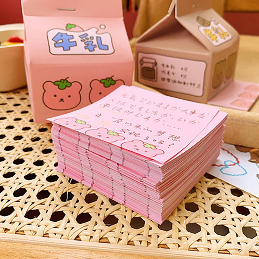 

201 шт./компл. Kawaii Молоко наклейка на картон Съемная липкая бумага для заметок не липкая бумага Kawaii японская бумага милые канцелярские принад...