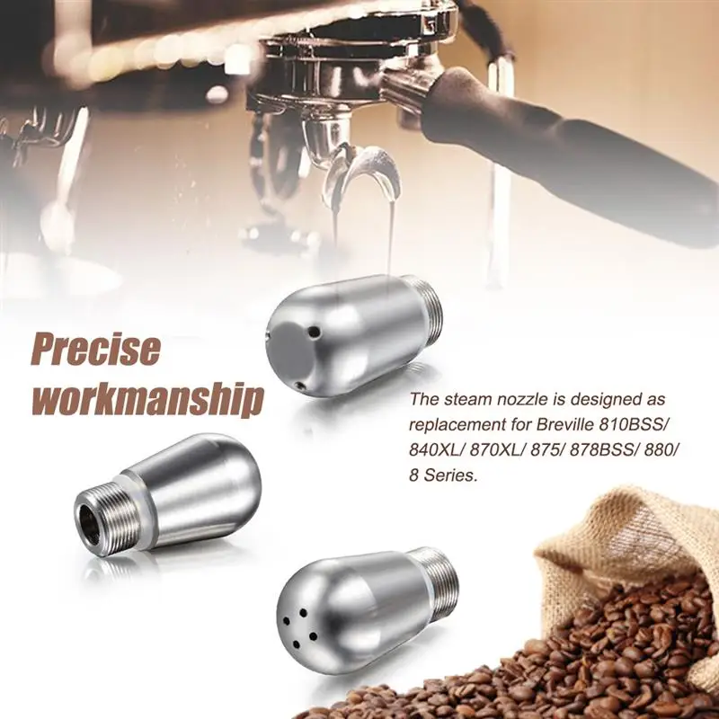 Coffee Machine Steamer Coffee Maker Steam Nozzle Milk Foam Tip Accessories Foaming Replacement for Breville 4-Hole