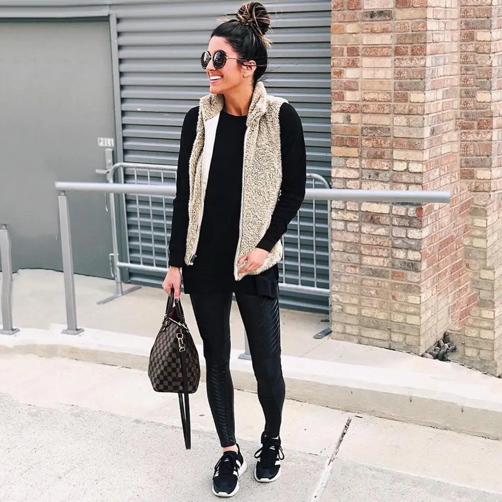 Hitmebox 2019 осенне зимние женские теплые ворсистые жилеты без рукавов Мягкая