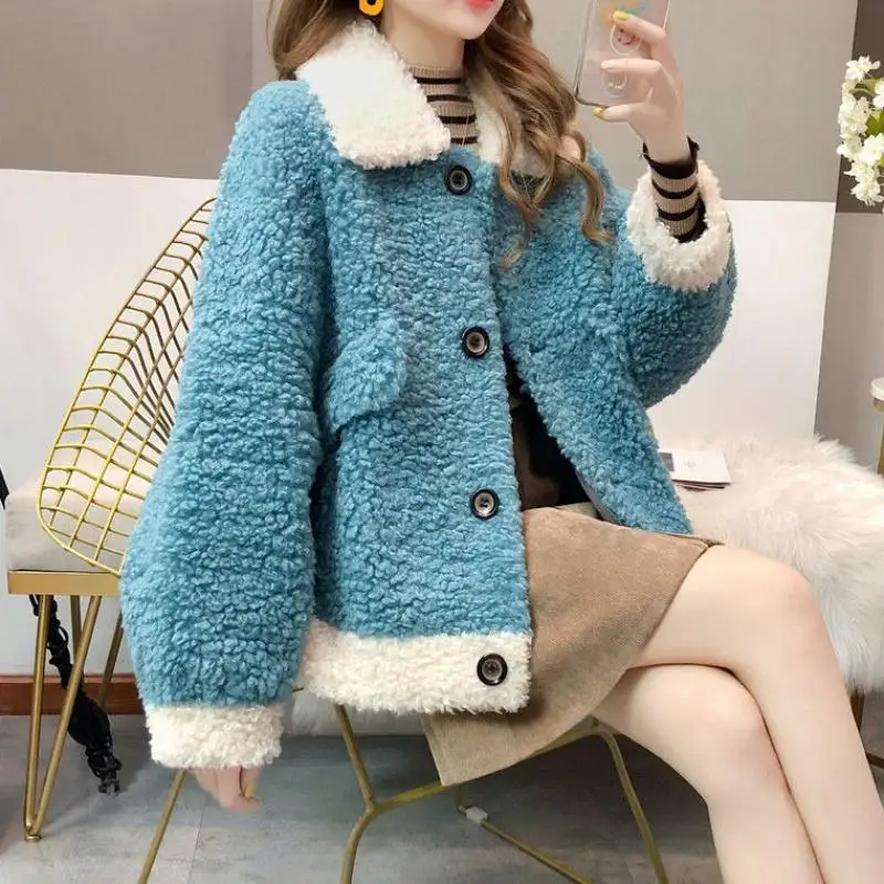 Женские плюшевые пальто из овечьей шерсти Осень зима 2020 Женская Толстая теплая