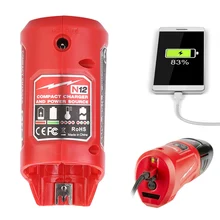N12 TM Charger Converter USB Power Charging Adapter for Milwaukee 48-59-1201 M12 Li-Ion Battery Adapter Mobile phone Power