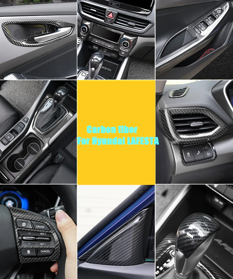 

Аксессуары для Hyundai LAFESTA 2018 2019 отделка из углеродного волокна внутренняя отделка из АБС-пластика LHD