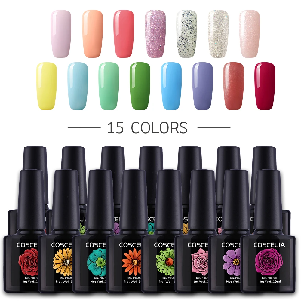 15PCS A 20 шт./компл. 80 цветов Комплект гель-лаков для ногтей гель для ногтей УФ-светодиодный гель набор для маникюра, Длительное Действие, комплект гель-лаков для ногтей Soak off Гель Лаки - Цвет: 15PCS A