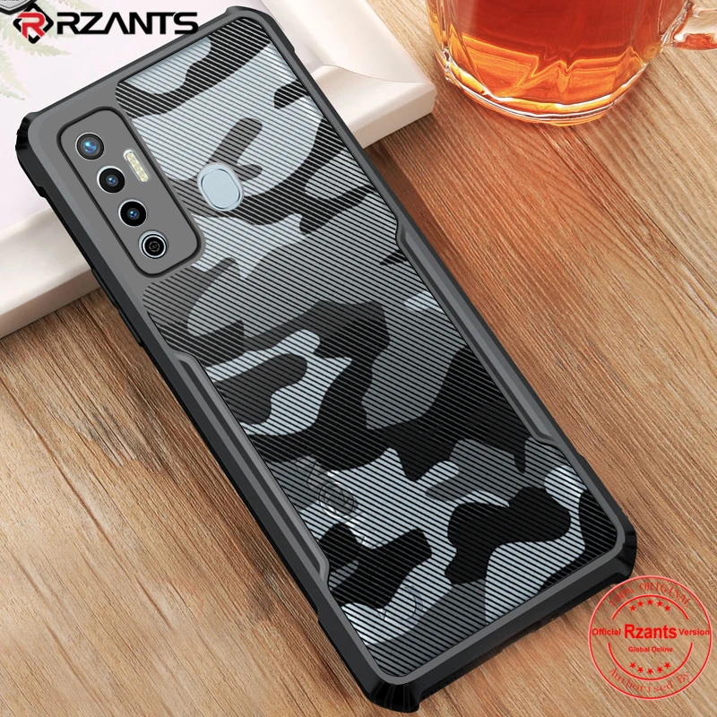 

Rzants For Tecno Camon 17 Case Camouflage Military Shockproof Slim Half Clear Cool Cover Back Casing