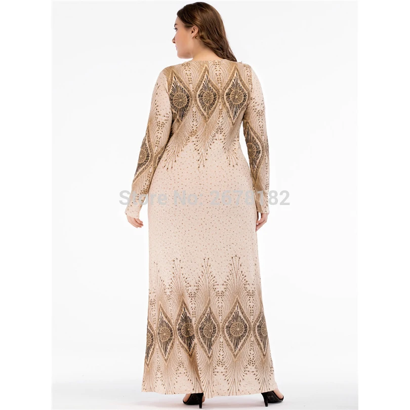 Бежевое расшитое блестками исламское платье пакистанской шарары большого