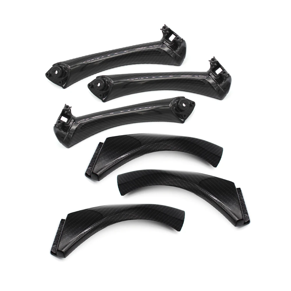 6pcs Car Carbon Style Interior Door Handles / Inner Armrest Handle Pull Trim Cover For BMW 3 Series E90 E91 325 330 318 | Автомобили и