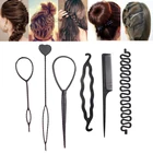 Шпильки для волос, инструменты для укладки, поролоновая губка для плетения косичек для волос, закручивающаяся расческа, заколка, волшебный пончик для пучка, аксессуары для волос