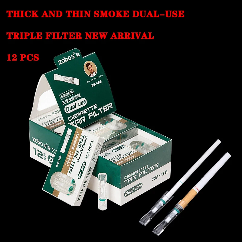 

Zobo ZB-138 Thick and Thin One Dual-use Disposable Cigarette Holder Triple Filter Disposable Cigarette Cleaner 12PCS*8