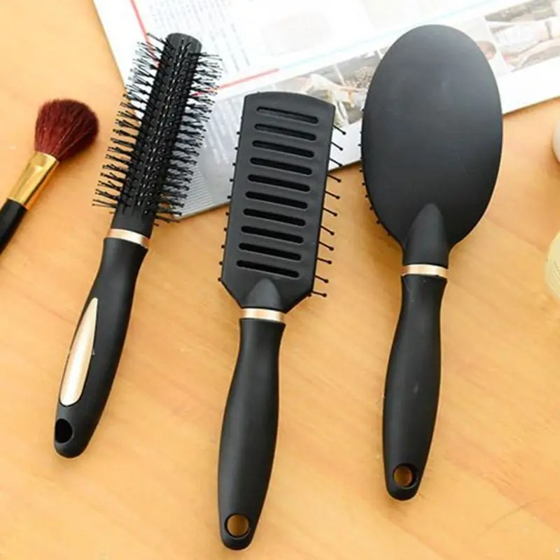 

W3JF 3 Types Massage Oval Hair Comb Round Rectangle Brush Anti Static Detangling Air Cushion Bristle SPA Hairdressing Styling