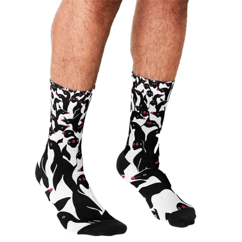 Носки мужские с принтом библиотеки и кошек смешные книги в стиле хип хоп милые