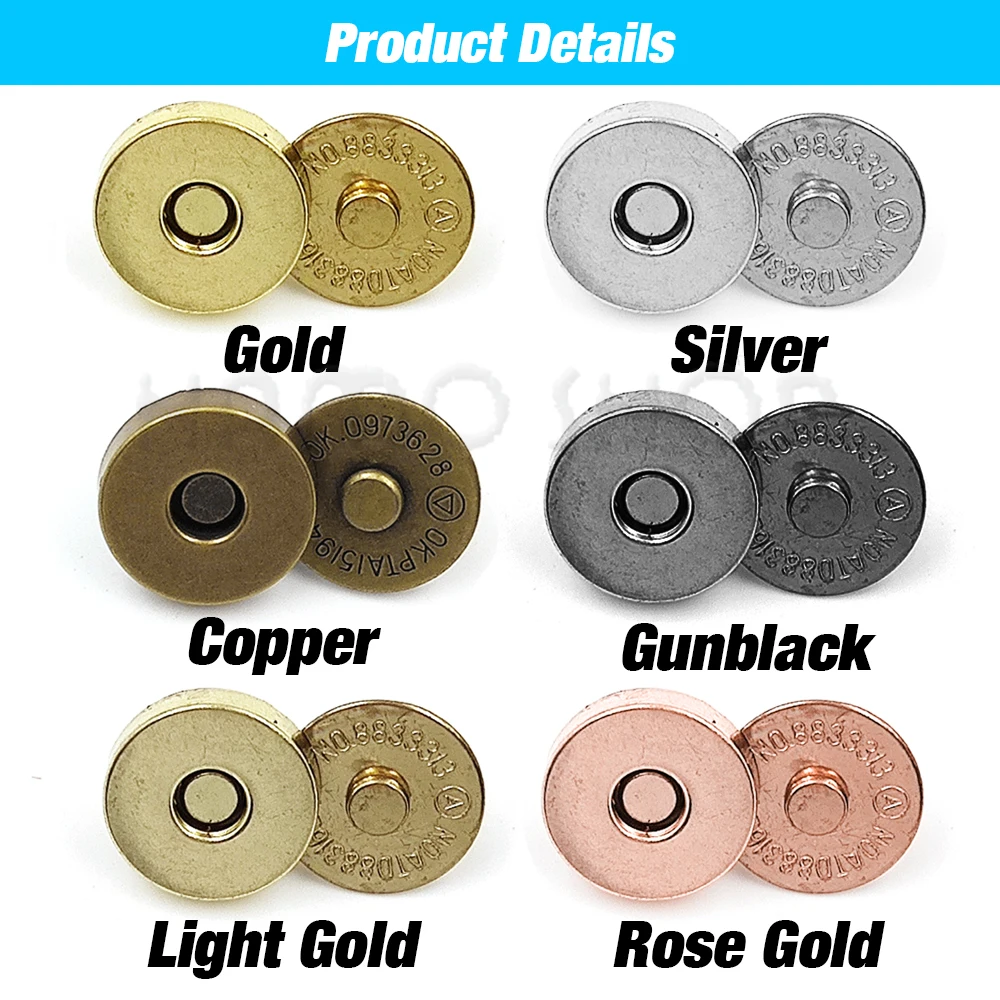 10sets/lot Magnetic Snap Fasteners Clasps Buttons Handbag Purse Wallet Craft Bags Parts Accessories Adsorption Buckle 14mm 18mm | Дом и сад
