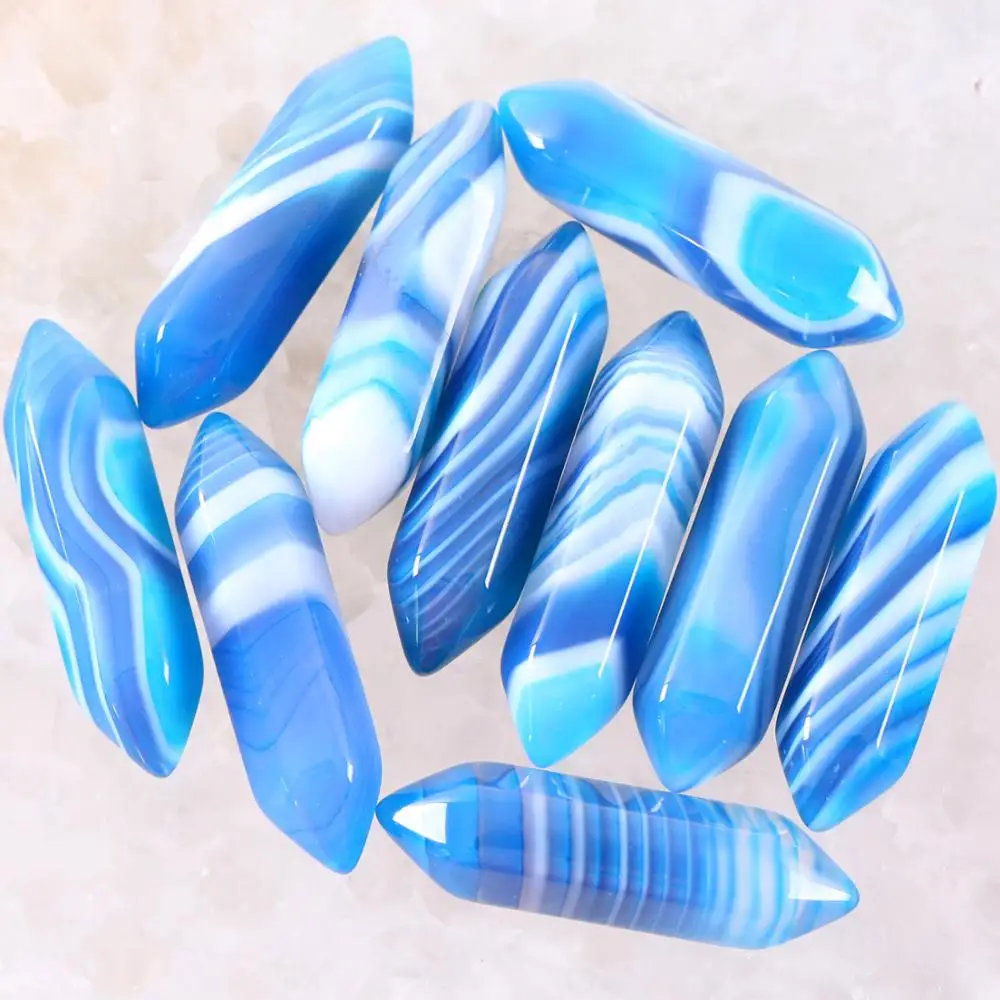 8x32 мм натуральные камни синие Veins Onyx шестиугольные заживляющие остроконечные