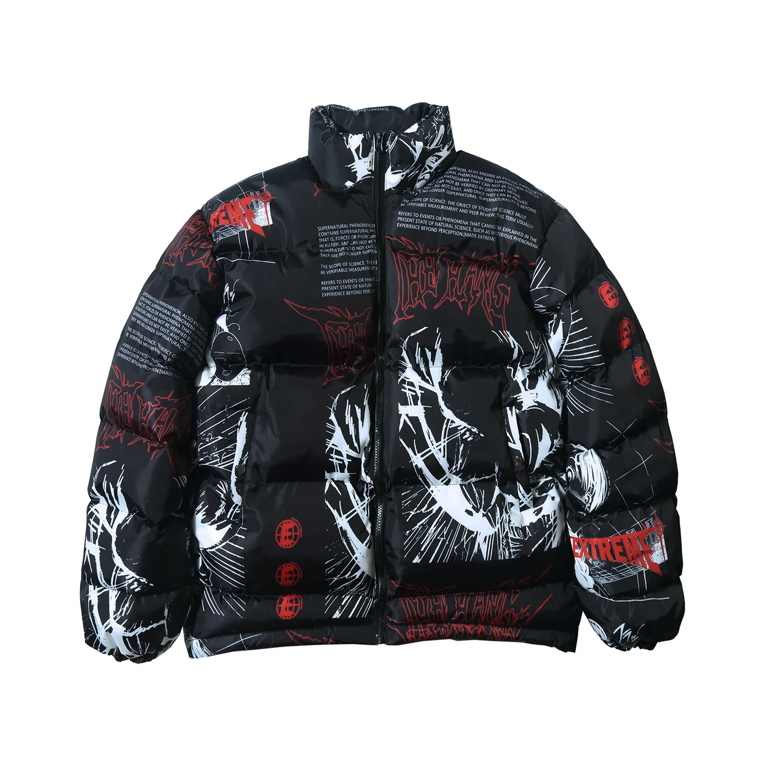

2021 Hip Hop Jacket Parka Japanese Streetwear Men Windbreaker Harajuku Winter Padded Jacket Mens Women Quilted Coat Warm Outwear