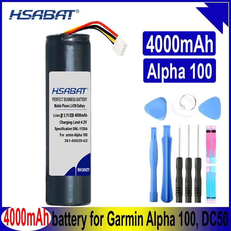 Фото Аккумулятор HSABAT 361 00029 02 4000 мАч для устройств Garmin Alpha 100 DC50 GAA002 GAA003 GAA004 T5 TT10