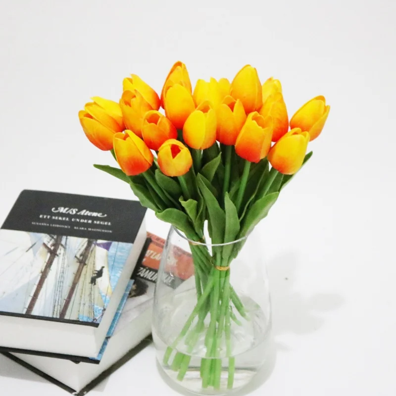 Новые искусственные цветы Искусственный тюльпан из искусственной кожи для дома