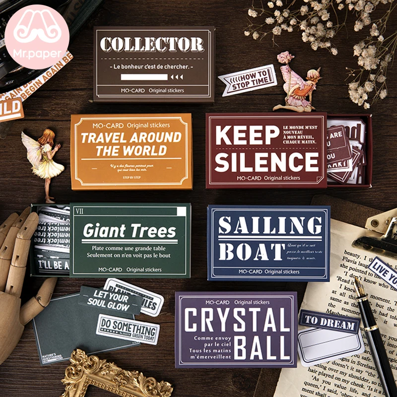 Mr. Бумаги 60 шт./кор. Винтаж ретро записи этикетка наклейки Скрапбукинг пуля Журнал