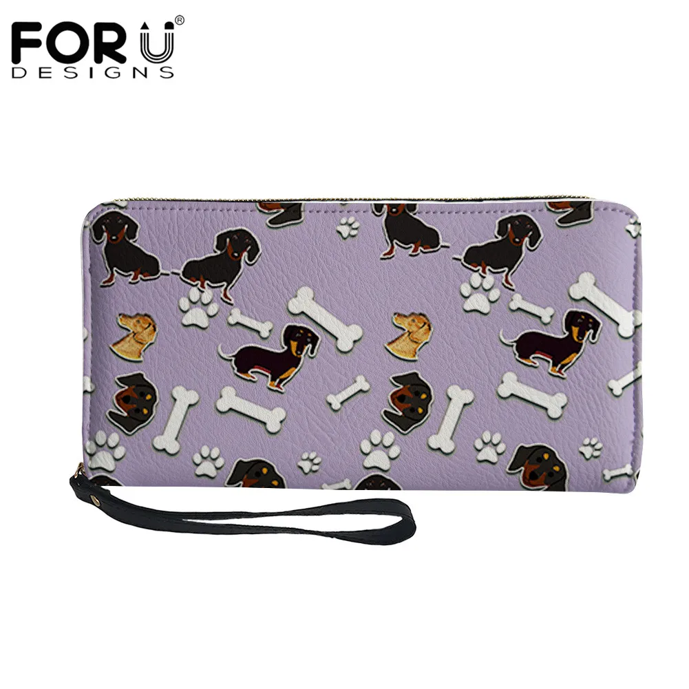 

Модный женский кошелек FORUDESIGNS, органайзер с милым рисунком собаки, держатель для кредитных карт, портативная Дамская Обложка для паспорта, к...