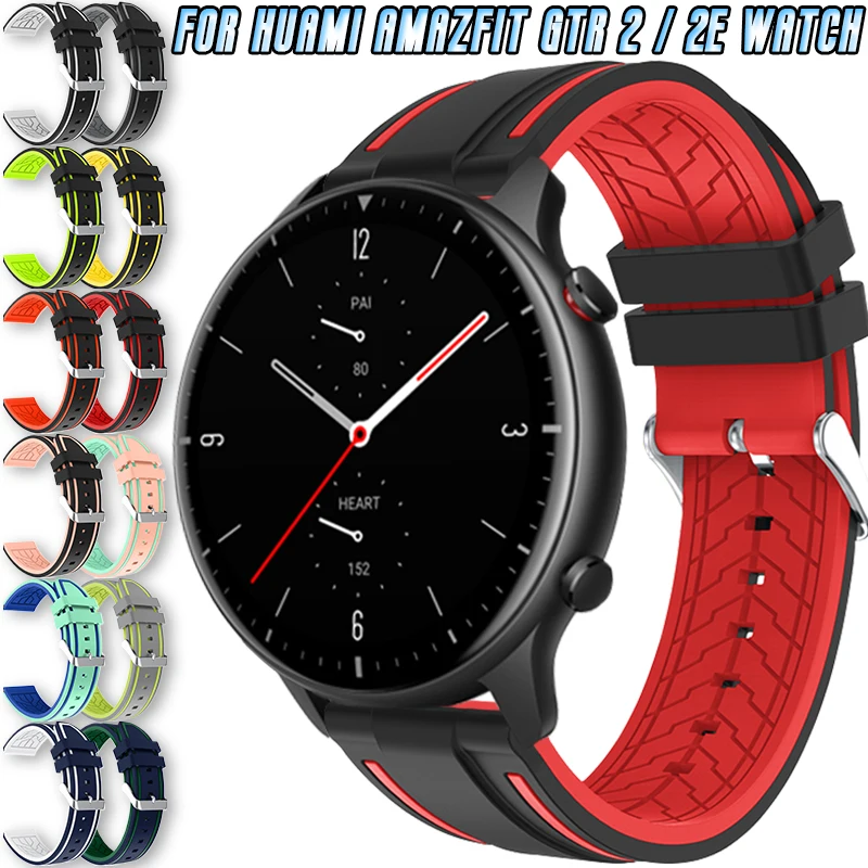 

Ремешок силиконовый для Huami Amazfit GTR 2/2E, сменный Браслет для умных часов, разные цвета с внутренней текстурой, Аксессуары для браслета, 22 мм
