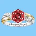 Шикарное двухцветное Натуральное белое ювелирное изделие, кольцо с красной розой, Женское кольцо на свадьбу, день рождения, годовщину, подарок, кольцо, ювелирные изделия
