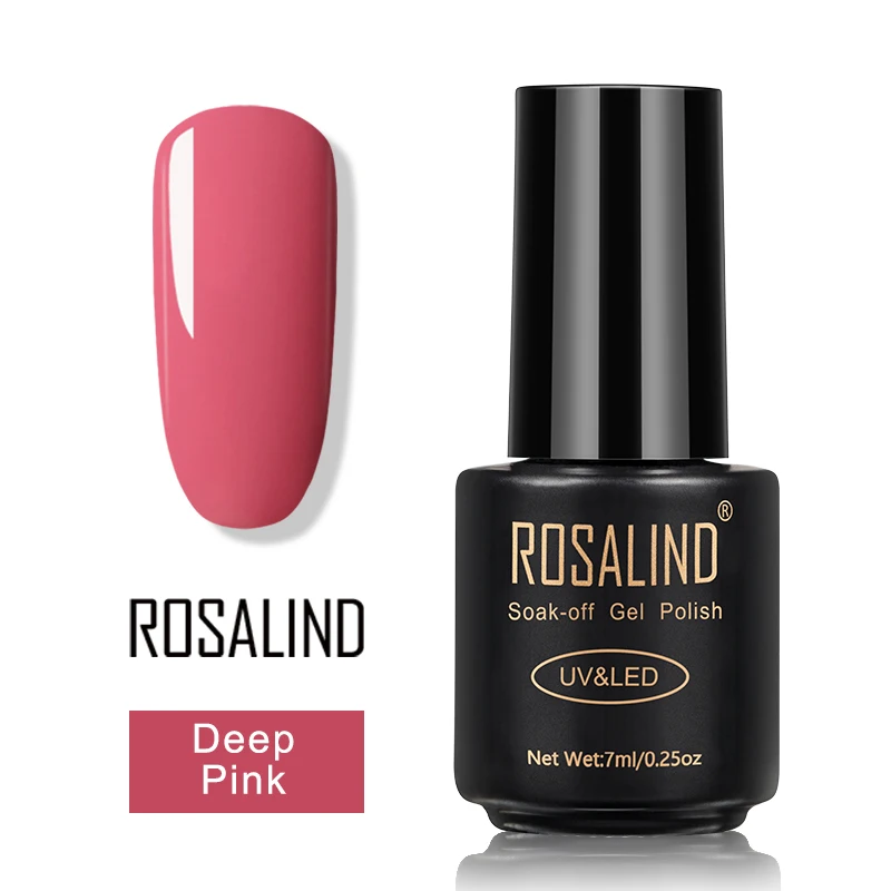 Deep Pink ROSALIND гель лак для ногтей набор все для маникюра верхнее покрытие УФ светодиодный гель лак удаляющийся замачиванием Полупостоянный лак для ногтей - Цвет: Deep Pink