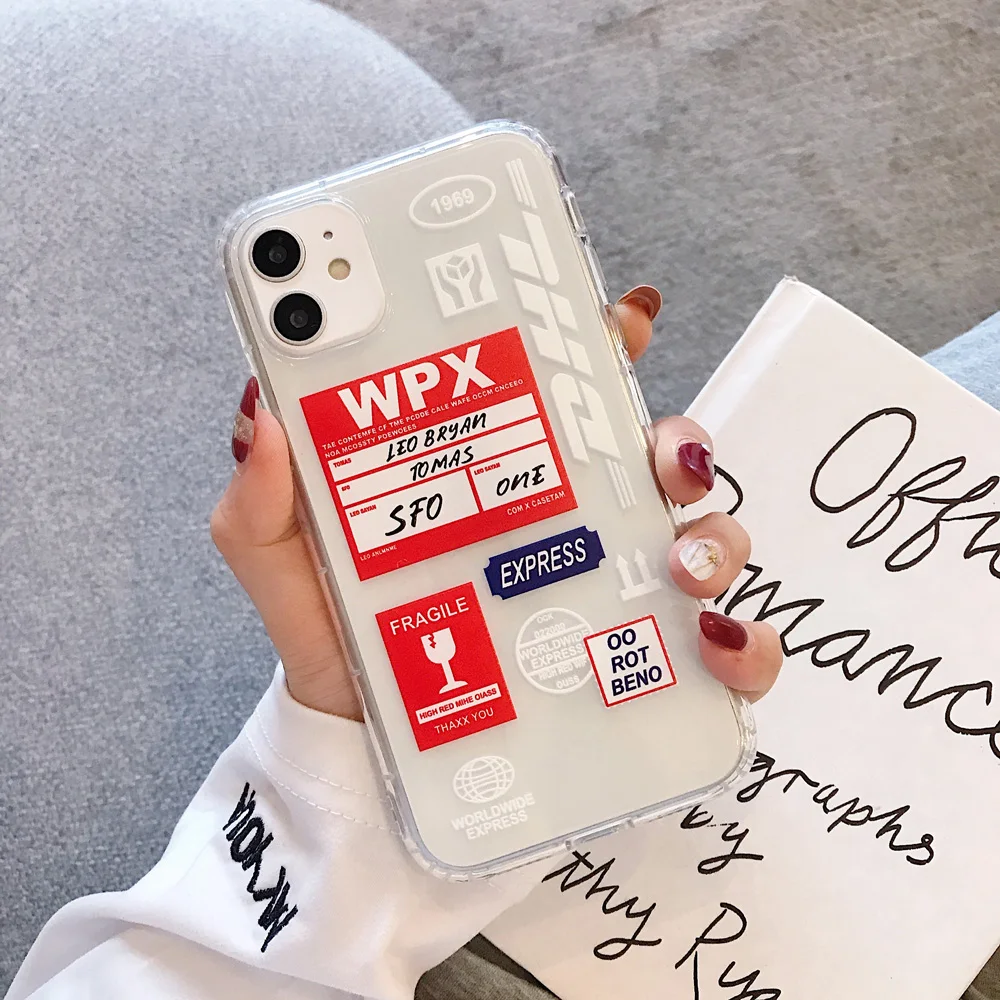 Off улицей тренд DHL этикетка цветной чехол для телефона из мягкого силикона iphone 11