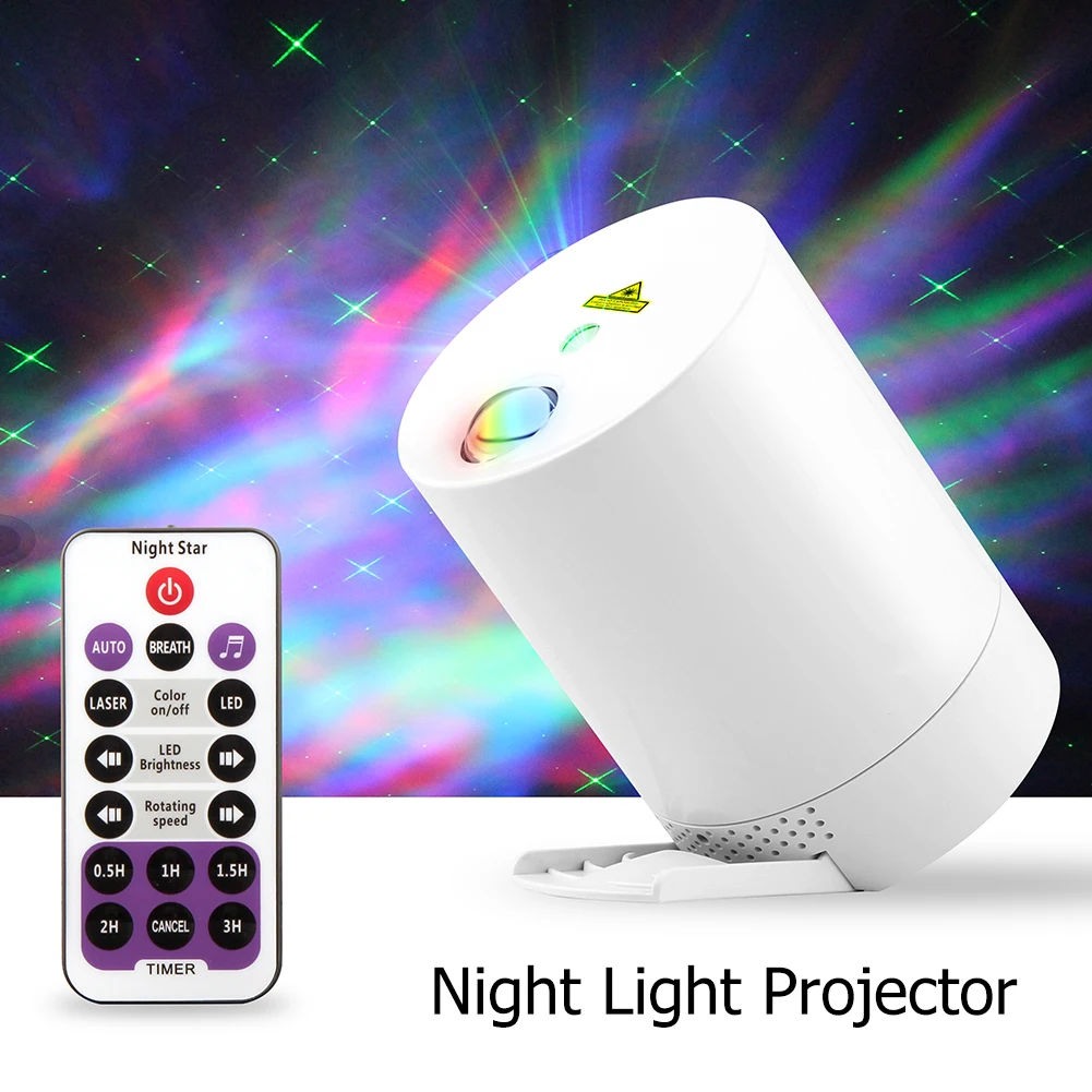 

LED Night Light Starry Sky Projector Water Wave Star Projection Light Rotating Remote Control Bedroom Bedside Lamp