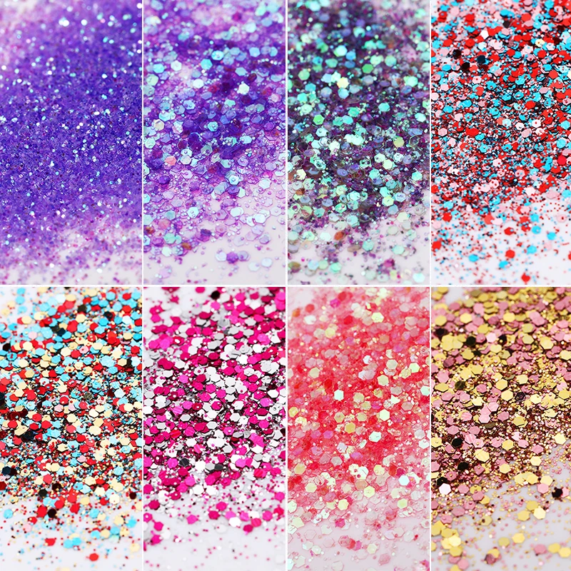 1 коробка блестящих блесток для ногтей Белоснежка голографическая микс Размер