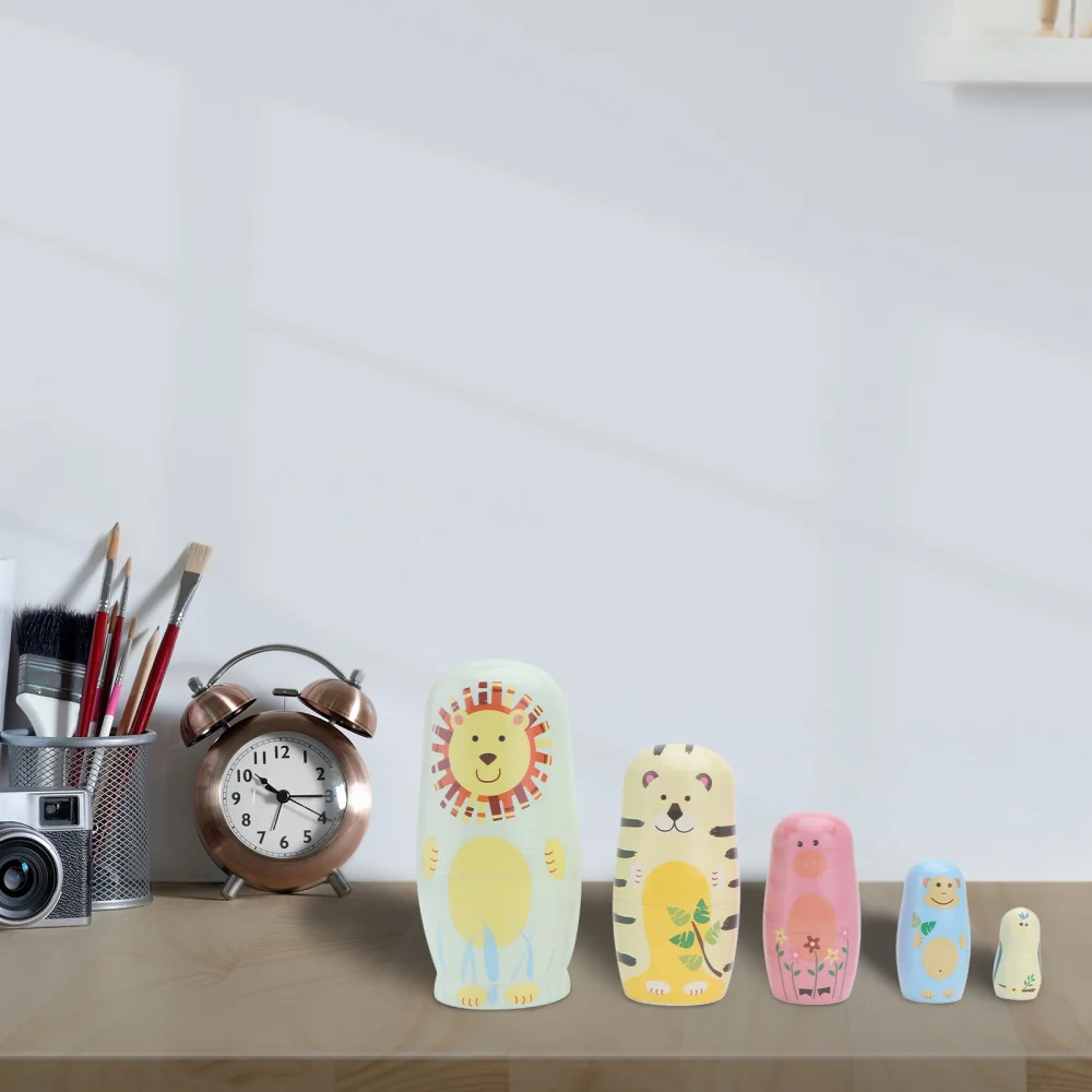 

5Pcs Funny Cartoon Beautiful Unique Children Plaything Nesting Doll Doll