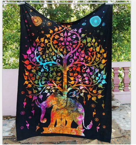 Elephant Mandala Printed Boho Home Decor Tapestry Wall Hanging Curtain Sheets Picnic Blanket Hippie Macrame Psychedelic | Дом и сад