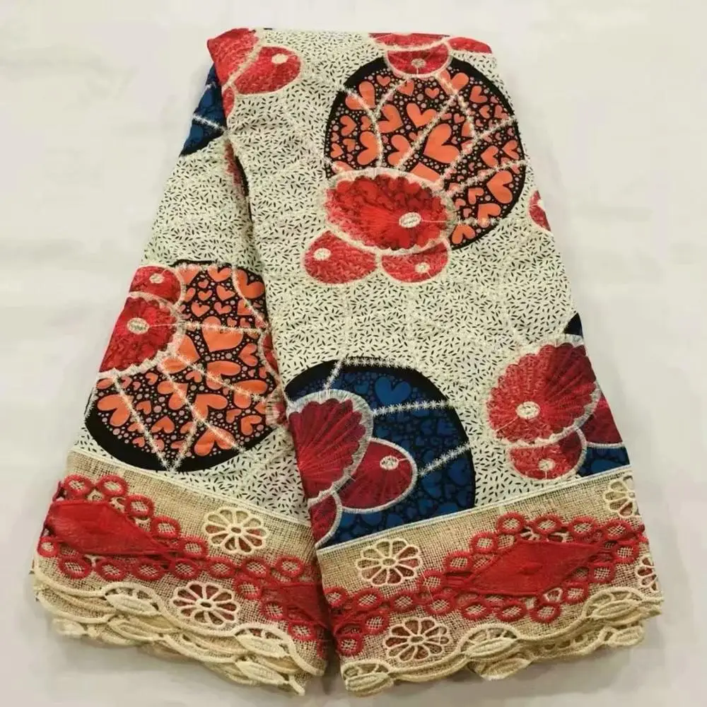 Новейший настоящий Африканский шнур восковой печати ткани и кружева для вышивки