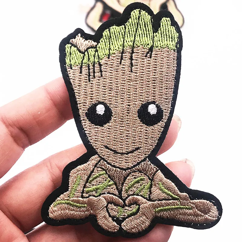 1 шт. милый мультфильм Marvel Hero Groot значок аппликация Мстители персонаж патч железо