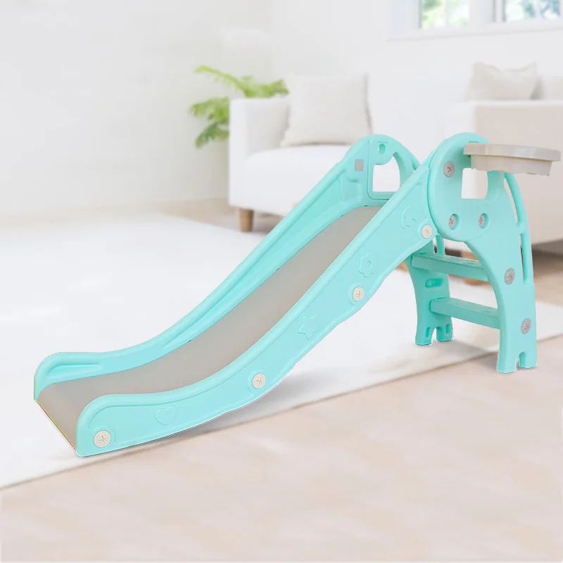 

Baby Slide Basketball Hoop Combination 2 In 1 Kids Indoor Safety Slide Heighten Guard Plate Kindergarten Small Playground Toys