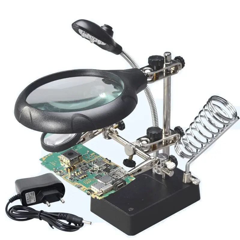 

LED light illumination auxiliary bracket magnifying glass desktop electronic inspection repair auxiliary clip magnifier
