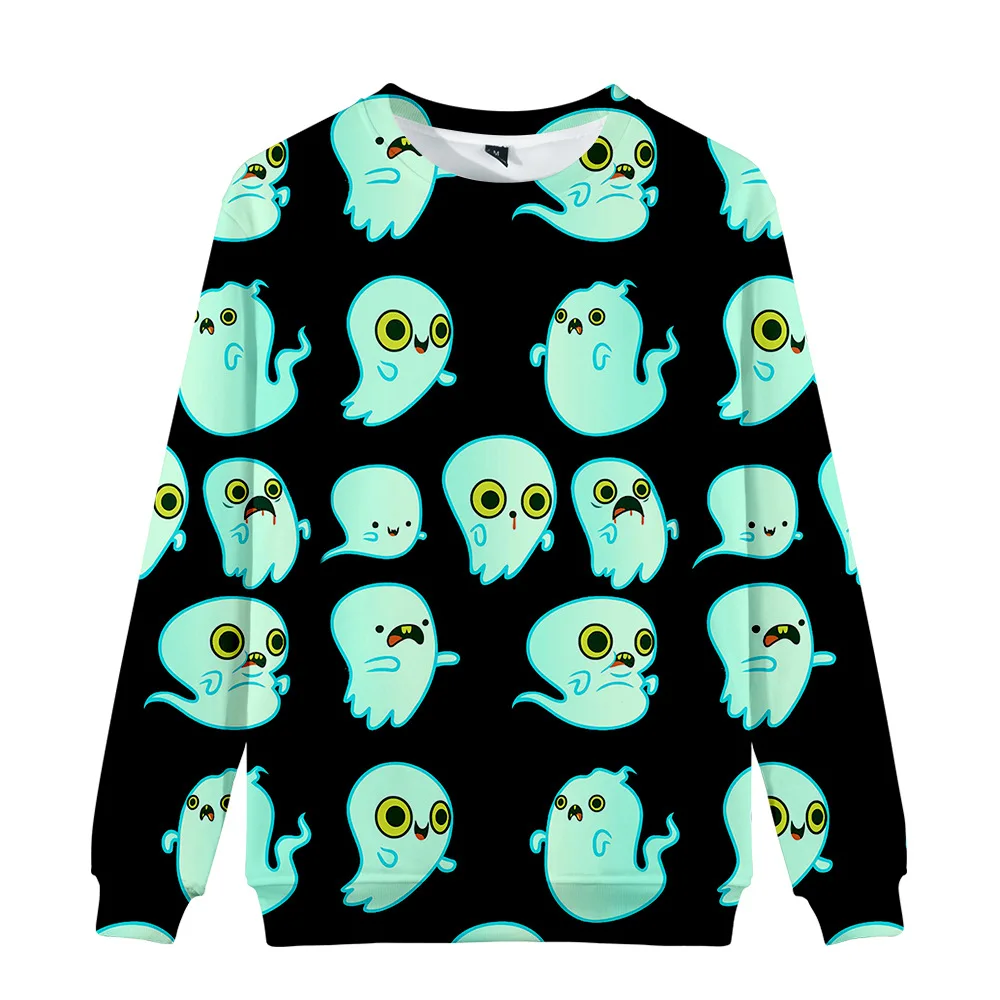 

2021 Streetwear Lovely ghost Sweatshirts O-Neck Long Sleeves Harajuku Casual 3D Sweatshirt for Women/Men streetwear Pullover