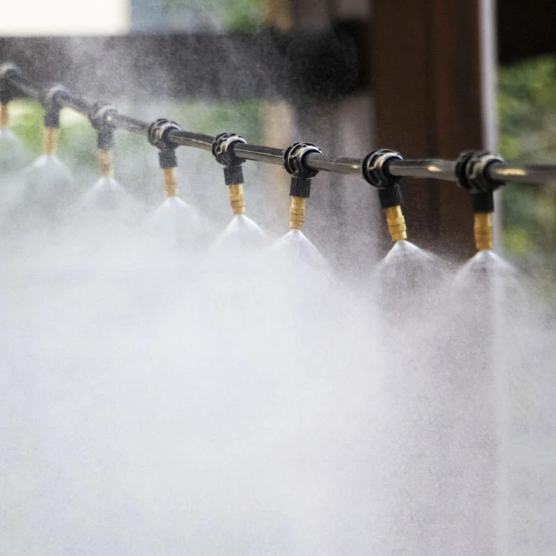 

NEW-Water Misting Cooling System Mist Sprinkler Nozzle Outdoor Garden Patio Plants Spray Hose Watering Kit